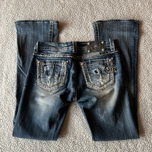 Miss Me Distressed Boot Cut Jeans Size 27